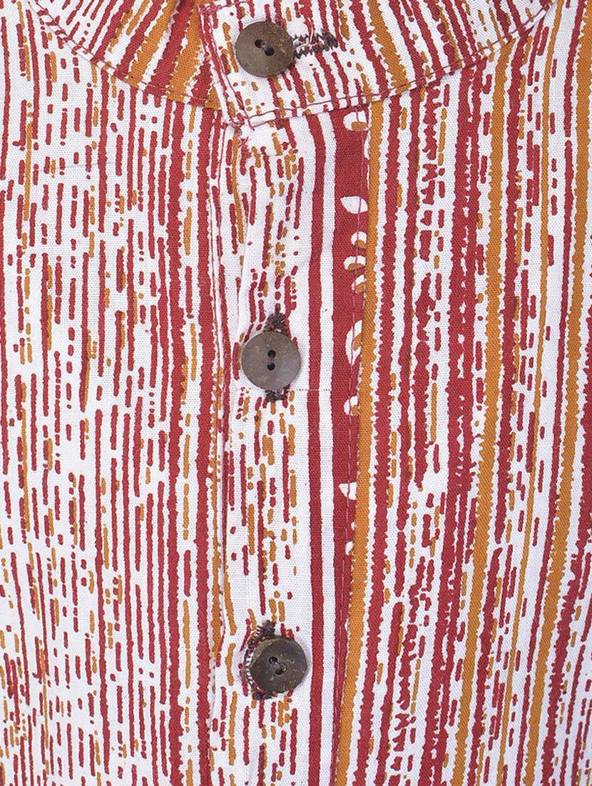 mandarin neck printed kurta with pajama set  - 17734383 -  Standard Image - 3