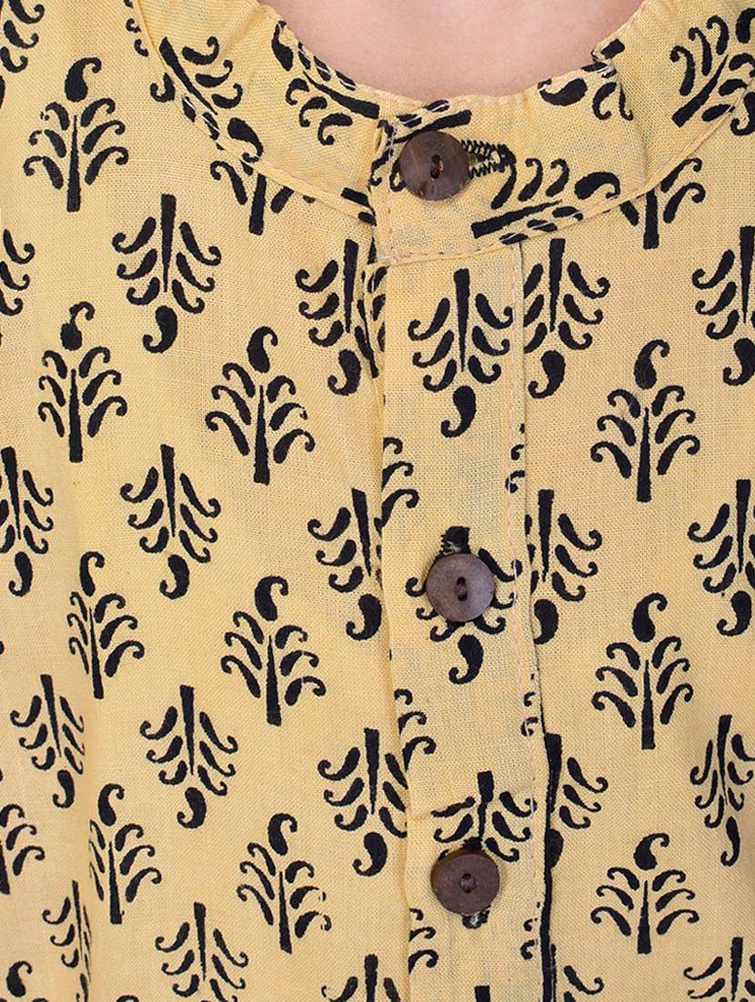 mandarin neck printed kurta with pajama set  - 17734398 -  Standard Image - 3