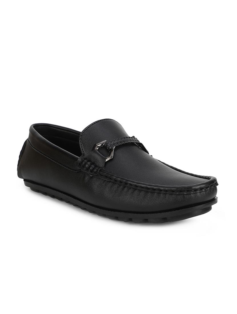 black pu slip on loafers - 17734799 -  Zoom Image - 0