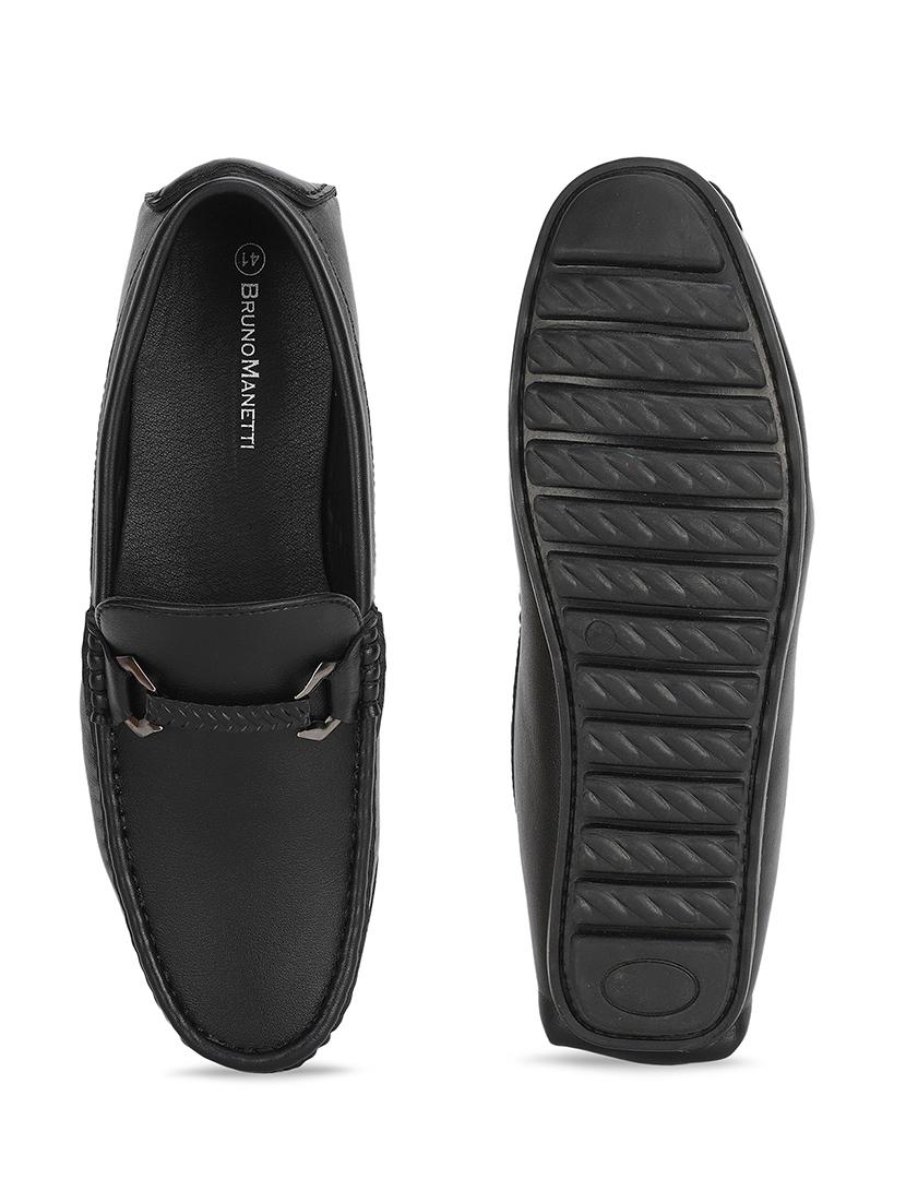 black pu slip on loafers - 17734799 - Standard Image - 3