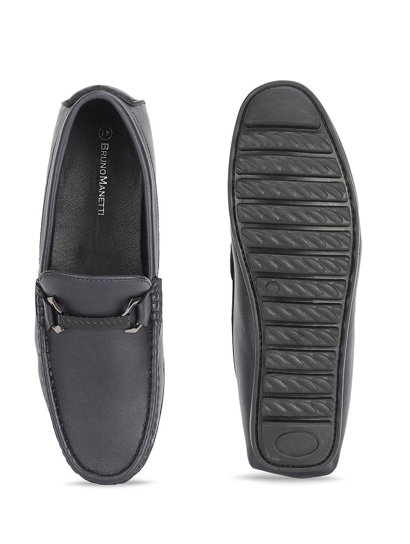 navy pu slip on loafers - 17734801 - Standard Image - 3