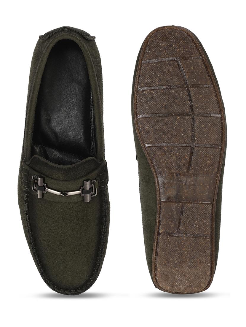 green suede slip on loafers - 17734807 - Standard Image - 3