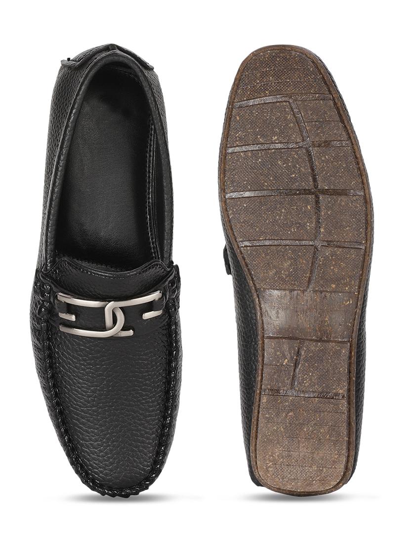 black pu slip on loafers - 17734809 - Standard Image - 3