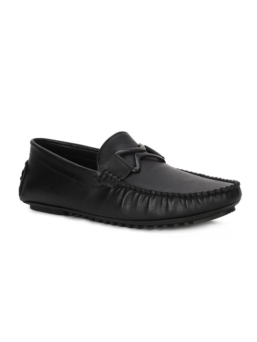 black pu slip on loafers - 17734813 - Zoom Image - 0
