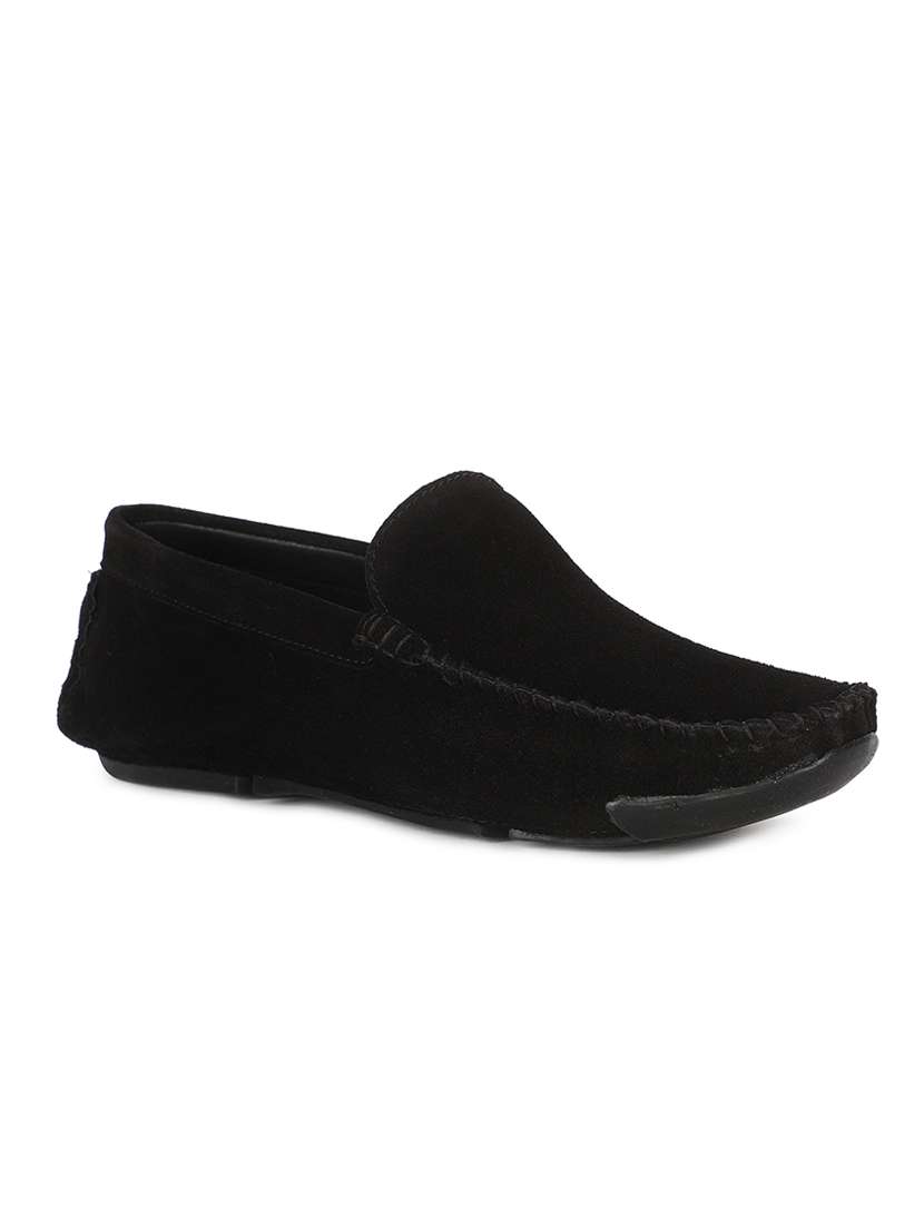 black suede slip on loafers - 17734823 - Zoom Image - 0