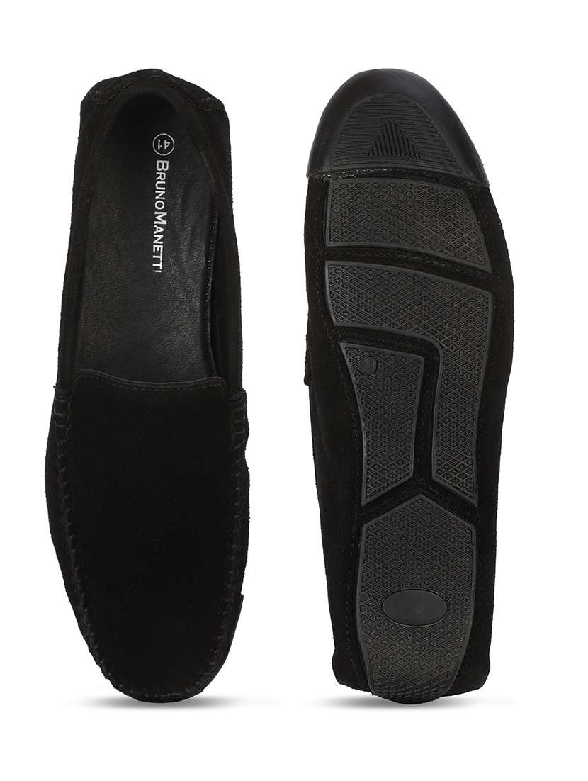 black suede slip on loafers - 17734823 - Standard Image - 3