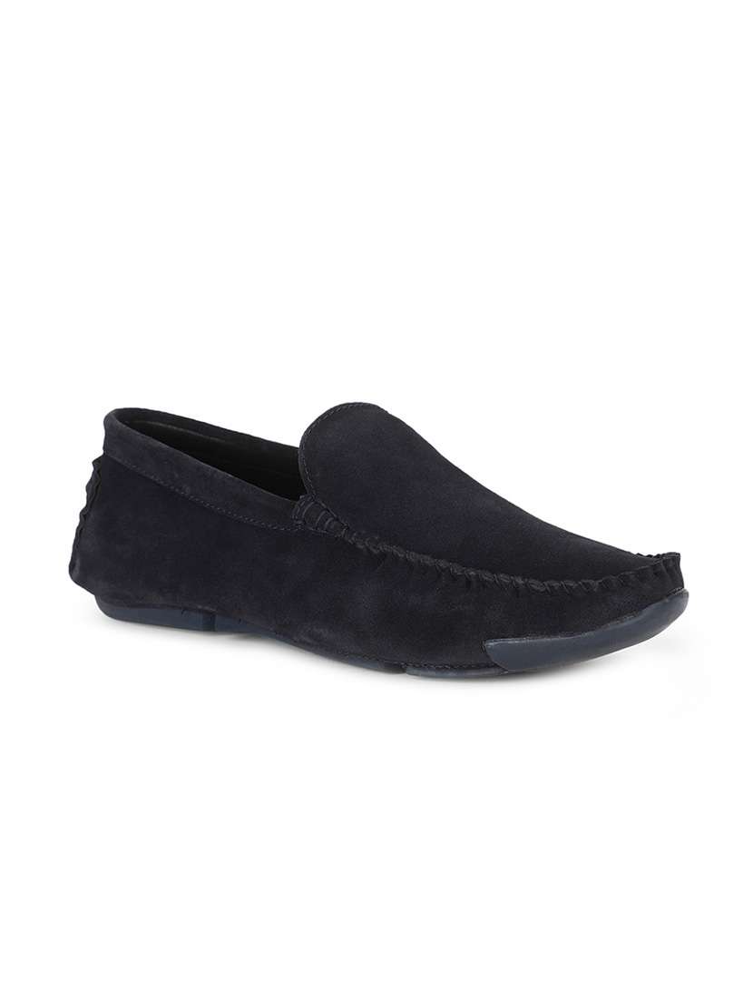navy suede slip on loafers - 17734825 - Zoom Image - 0