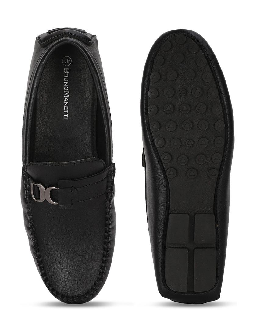 black pu slip on loafers - 17734826 - Standard Image - 3