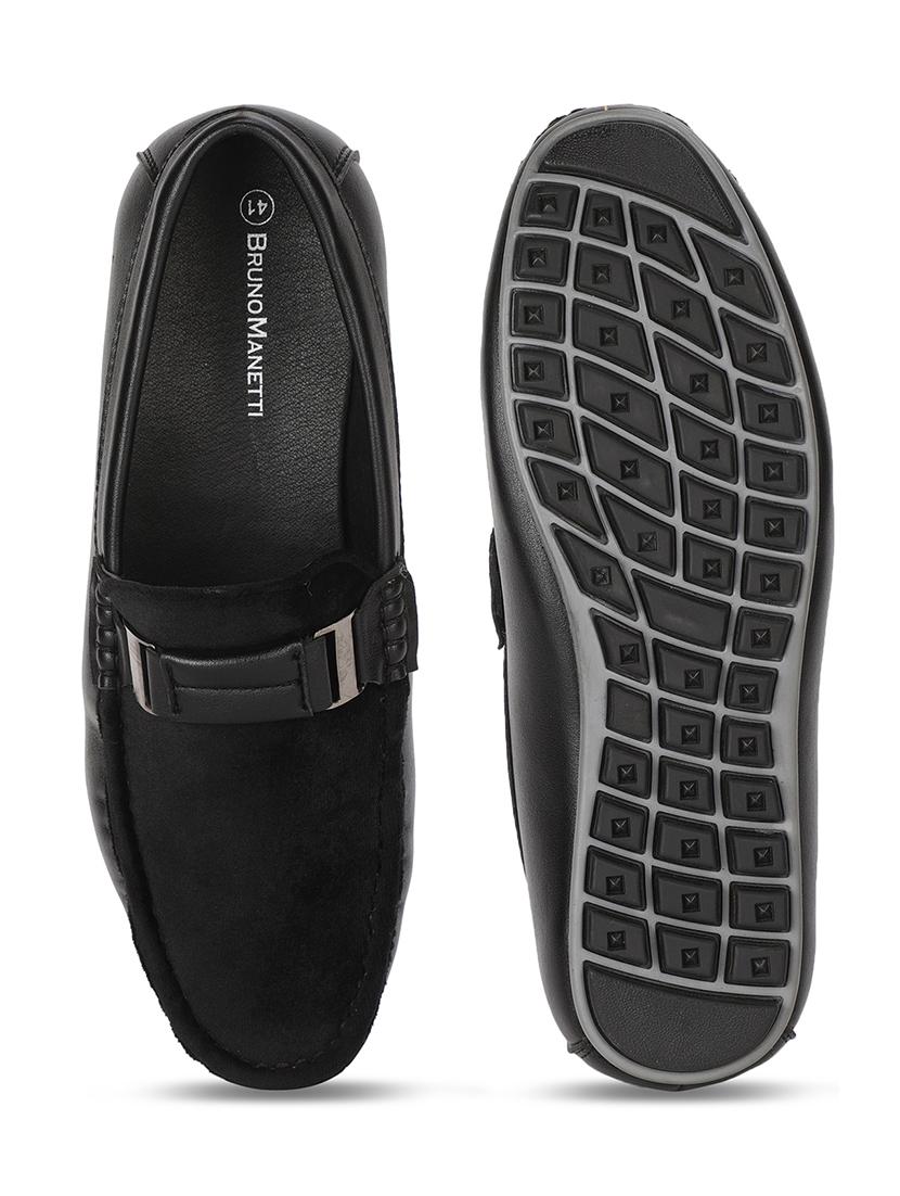 black pu slip on loafers - 17734828 - Standard Image - 3