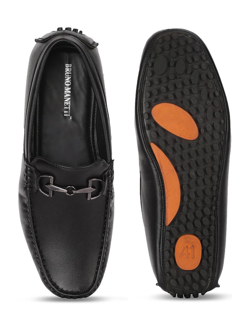 black pu slip on loafers - 17734843 - Standard Image - 3