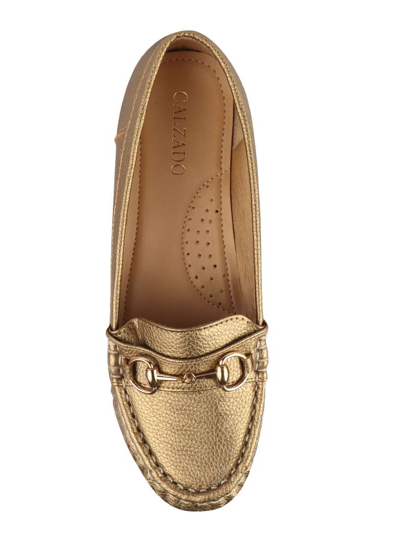 gold slip on loafers  - 17735095 -  Standard Image - 3