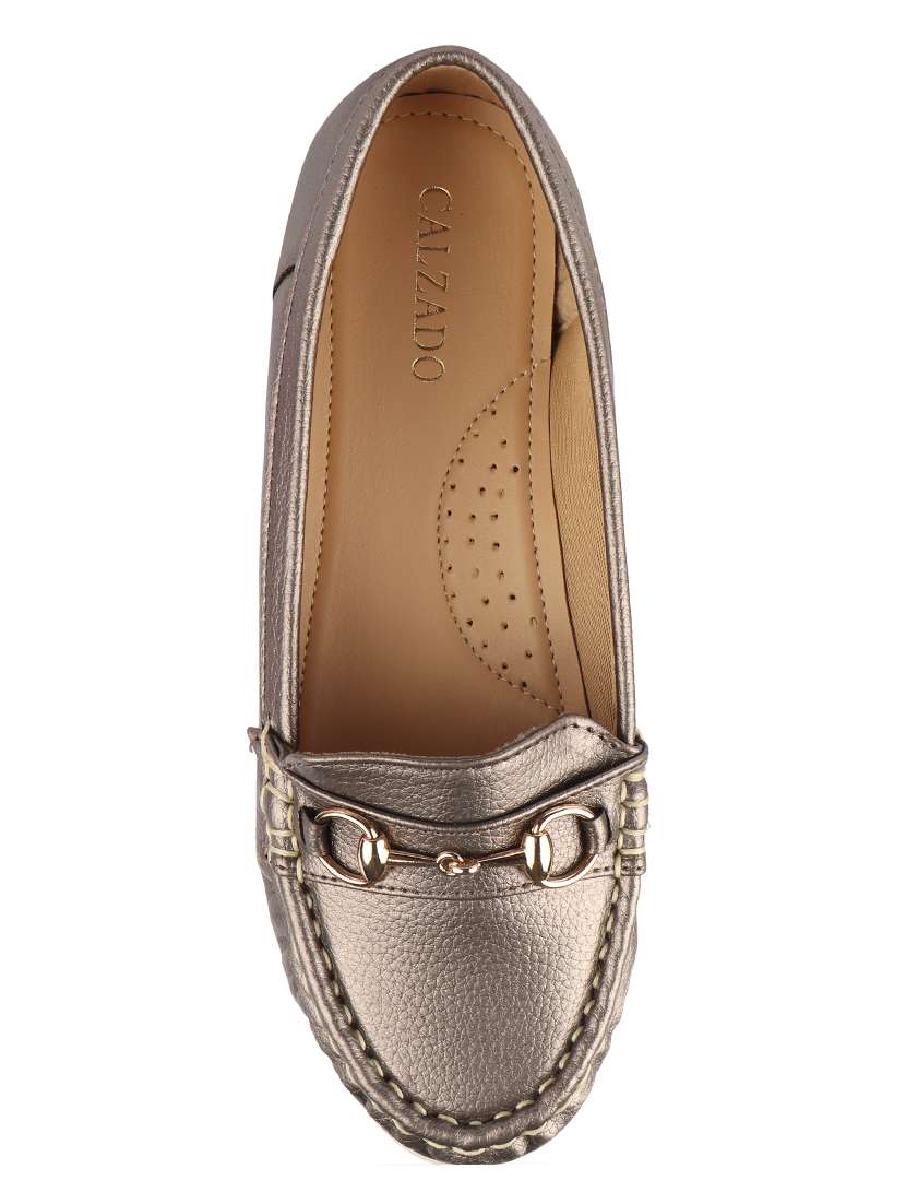 metallic slip on loafers - 17735097 -  Standard Image - 3