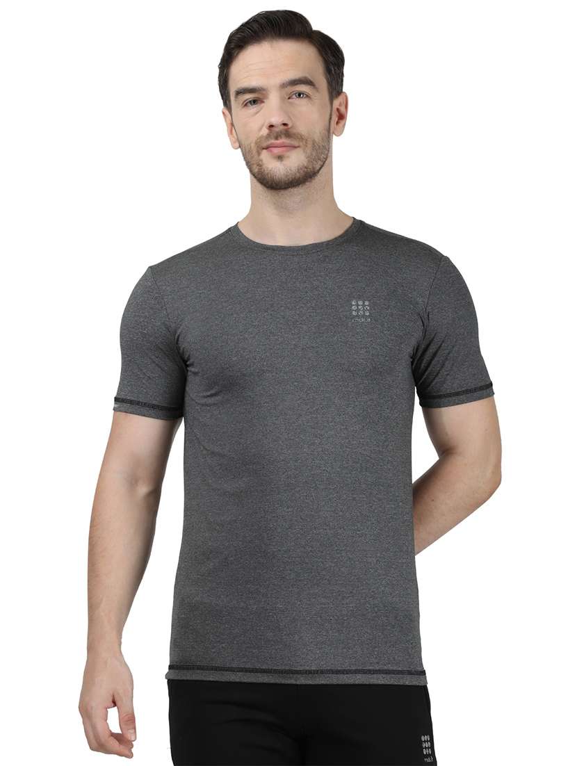 grey solid sports t-shirt