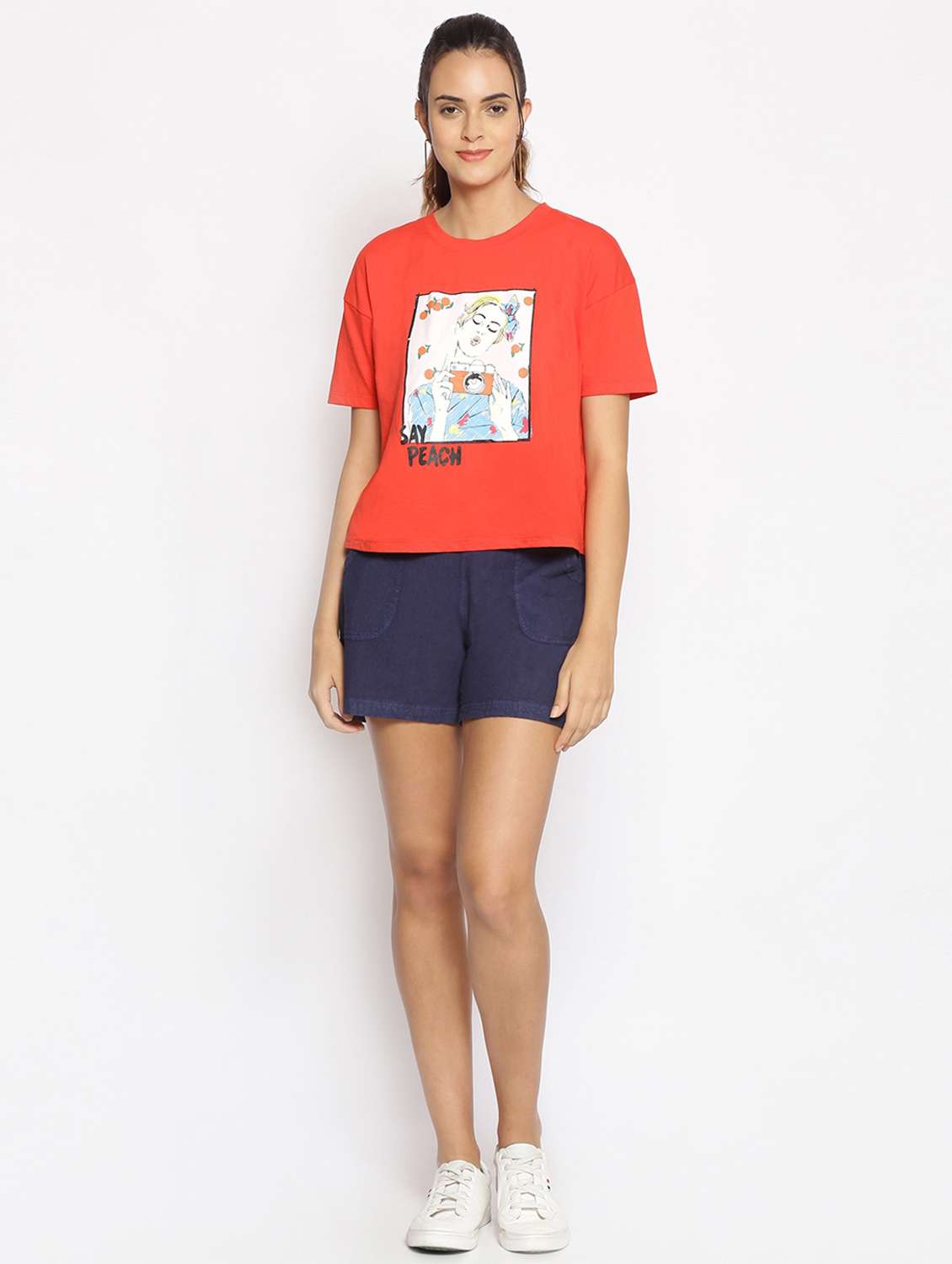 dark blue cotton tailored  shorts - 17735903 -  Standard Image - 3