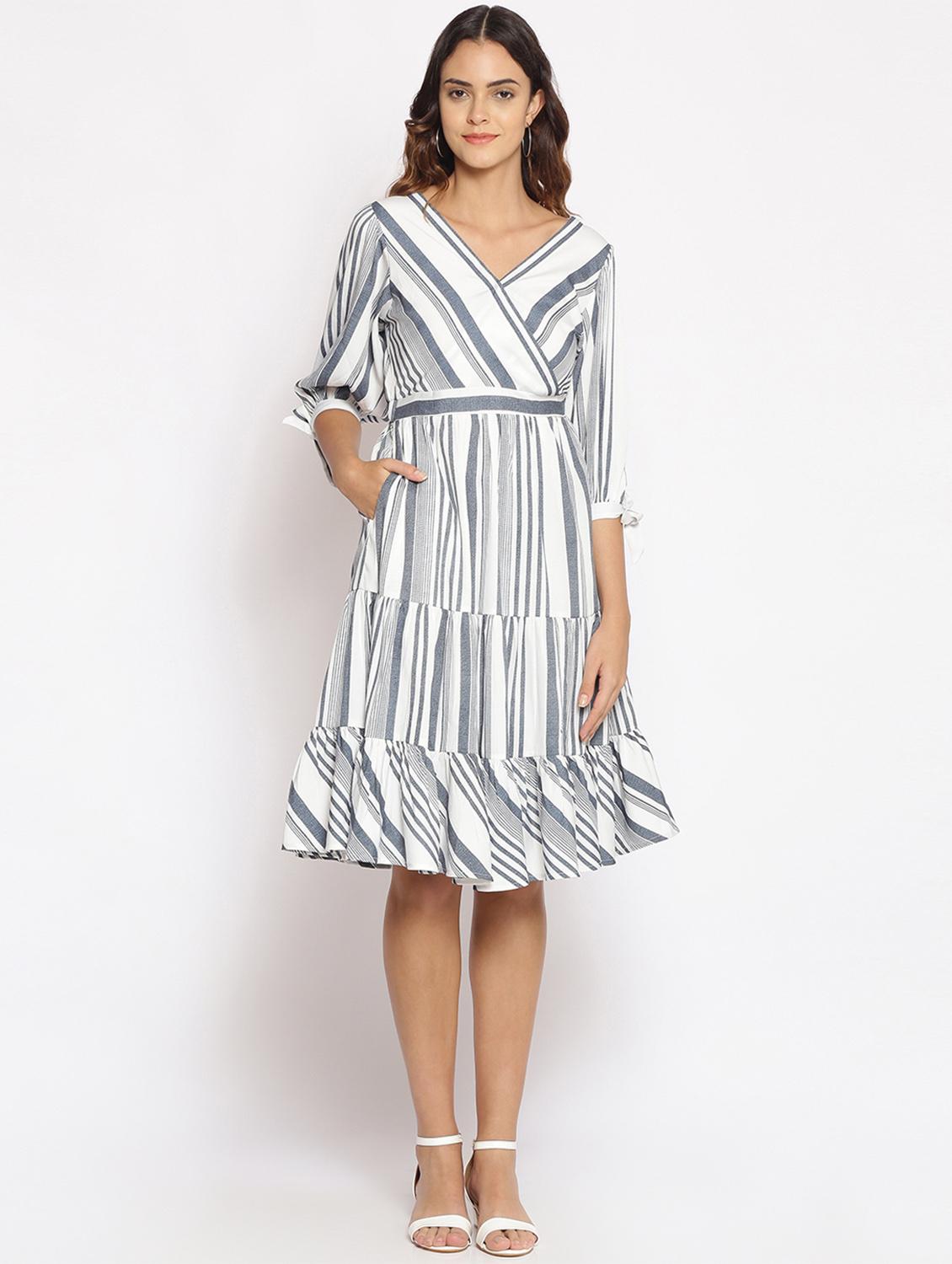 women's wrap striped dress - 17735924 - Zoom Image - 0