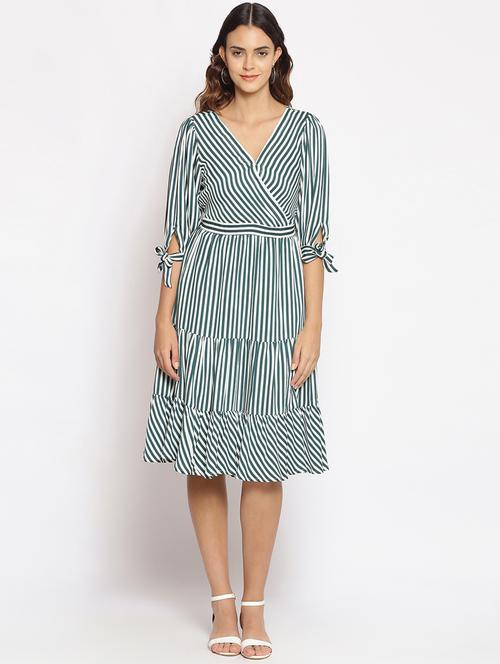 women's wrap striped dress - 17735927 - Standard Image - 0