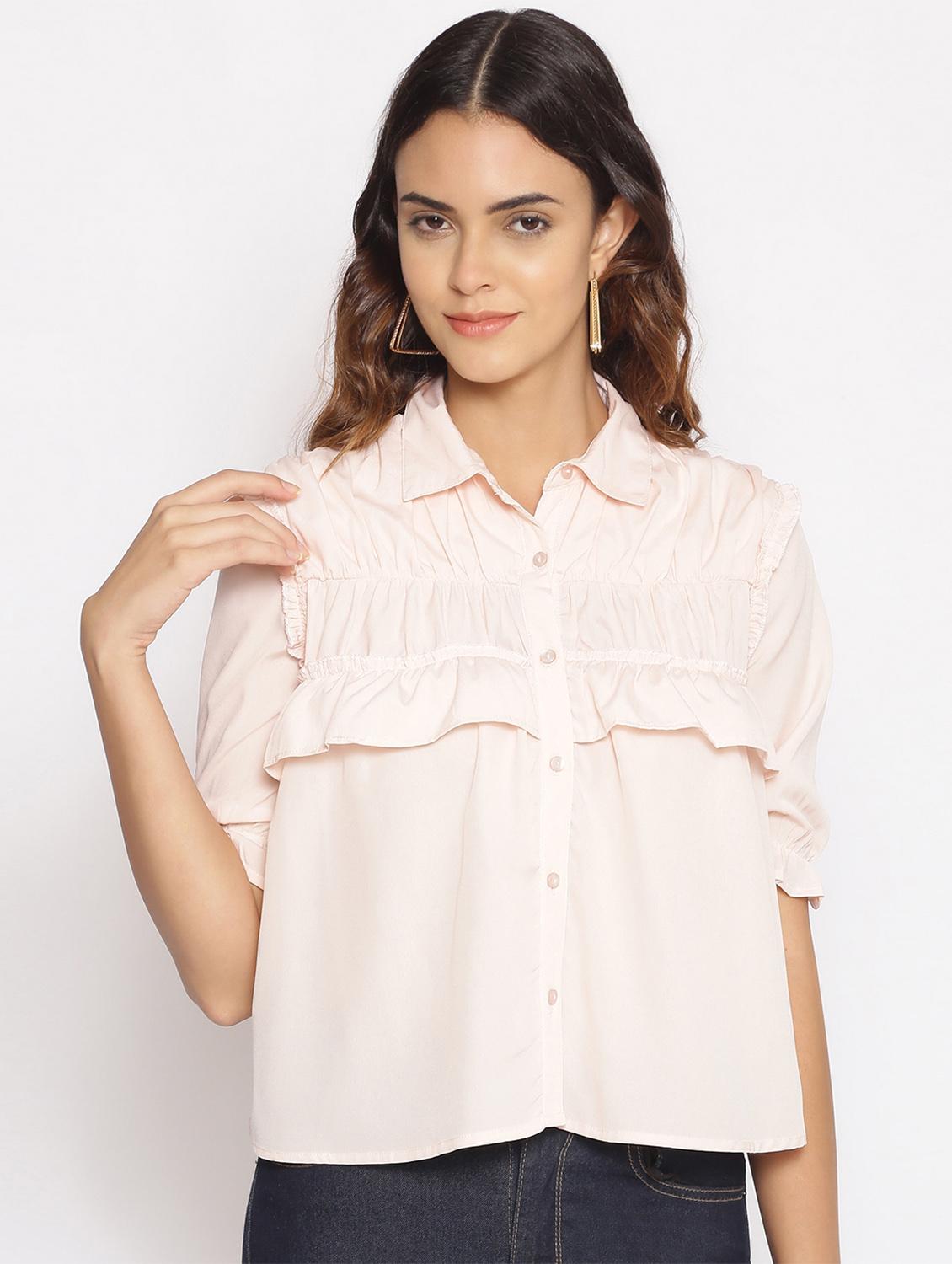 pink solid regular shirt - 17735941 - Zoom Image - 0