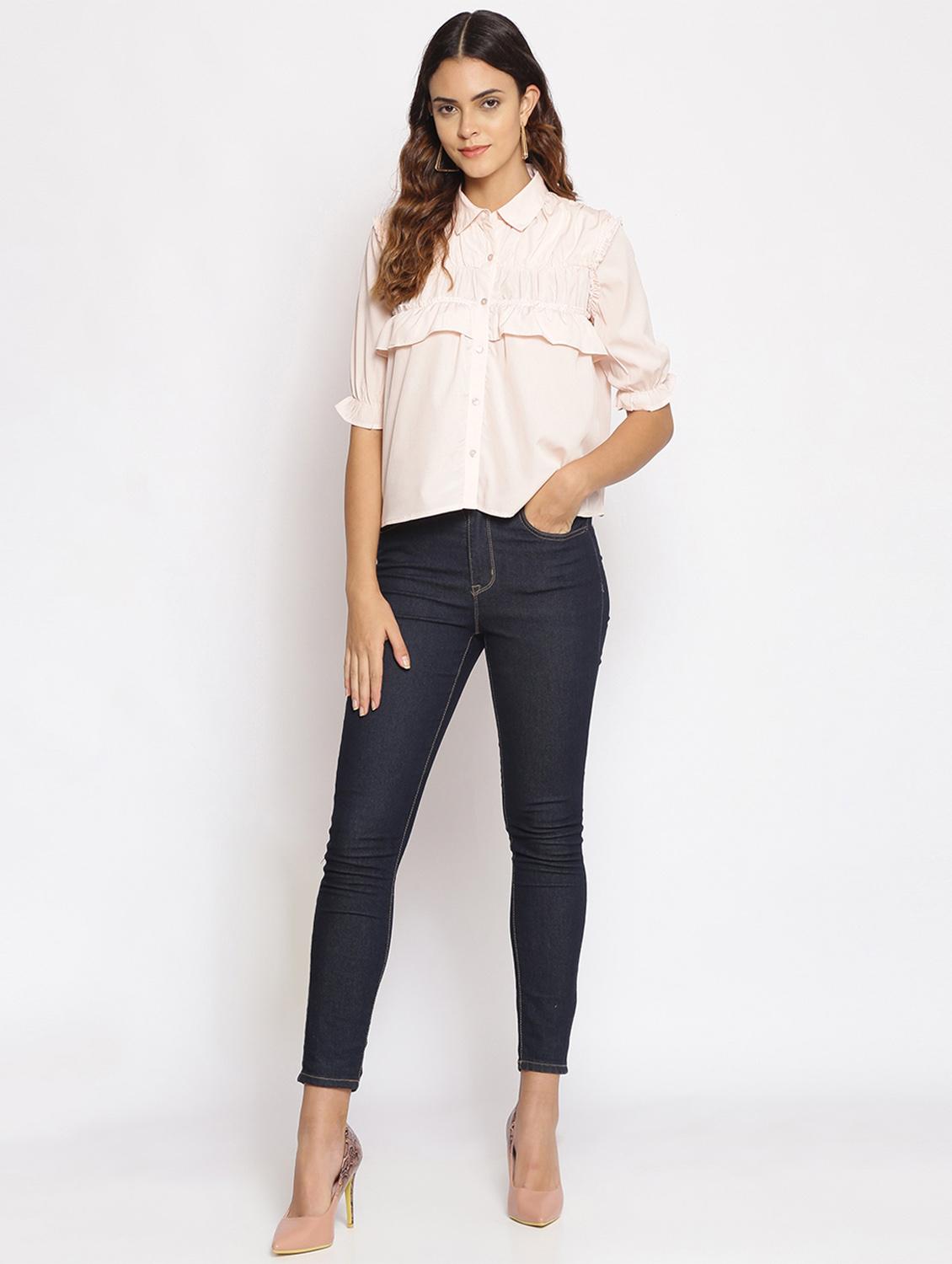 pink solid regular shirt - 17735941 - Standard Image - 3
