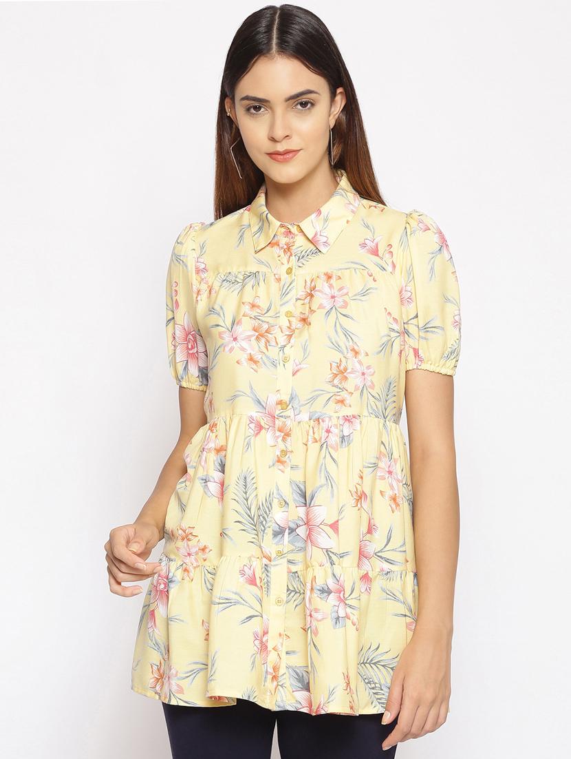 puff sleeved floral tunic - 17735976 -  Zoom Image - 0