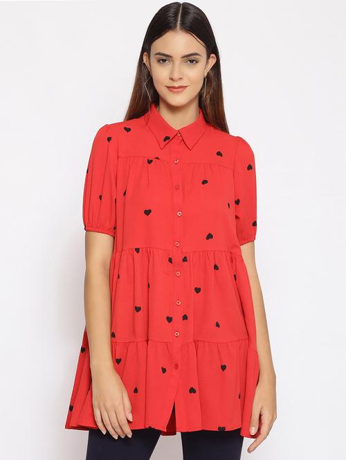 puff sleeved polka dot tunic - 17735977 -  Standard Image - 0
