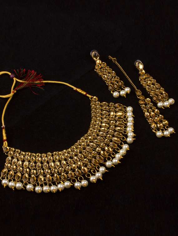 white brass choker necklace
