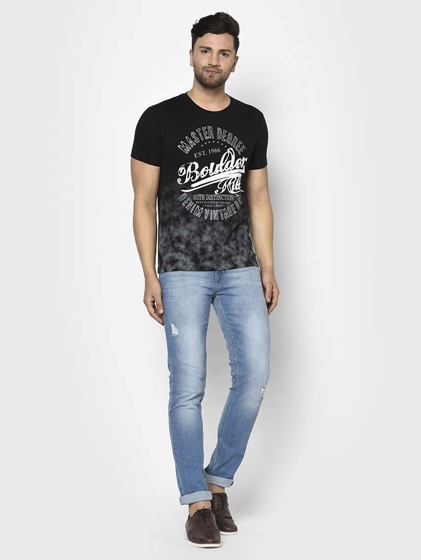 black printed t-shirt - 17737374 - Standard Image - 3