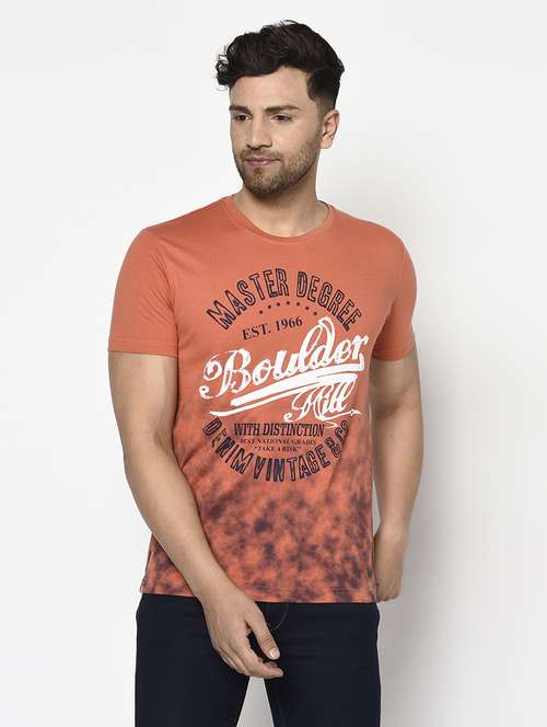 orange printed t-shirt - 17737375 - Standard Image - 0