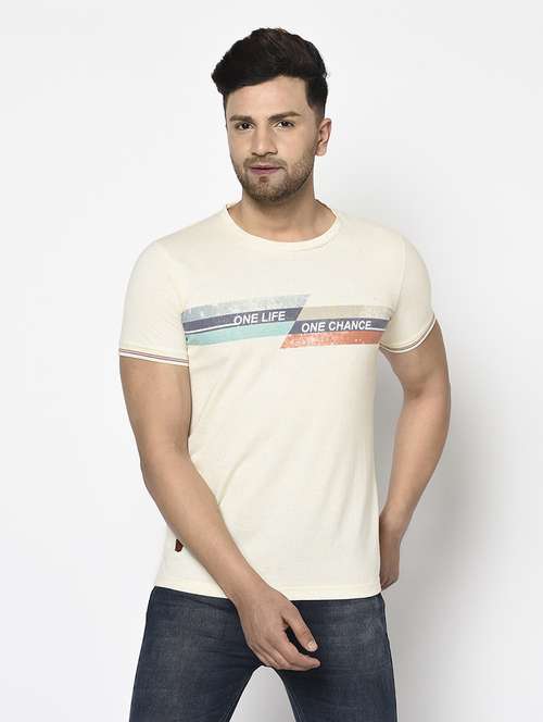 off white printed t-shirt - 17737394 - Standard Image - 0