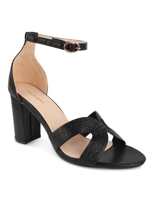 black synthetic back strap sandals - 17737481 - Standard Image - 0