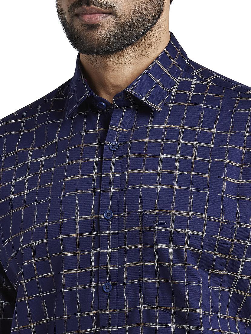 blue checkered casual shirt - 17738010 - Standard Image - 5