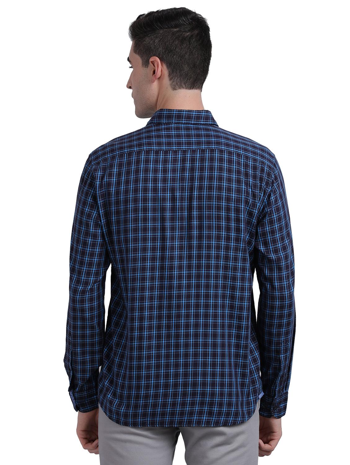 blue checkered casual shirt - 17738018 - Standard Image - 3