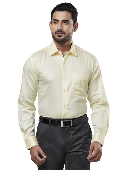 yellow solid formal shirt - 17738035 - Standard Image - 0