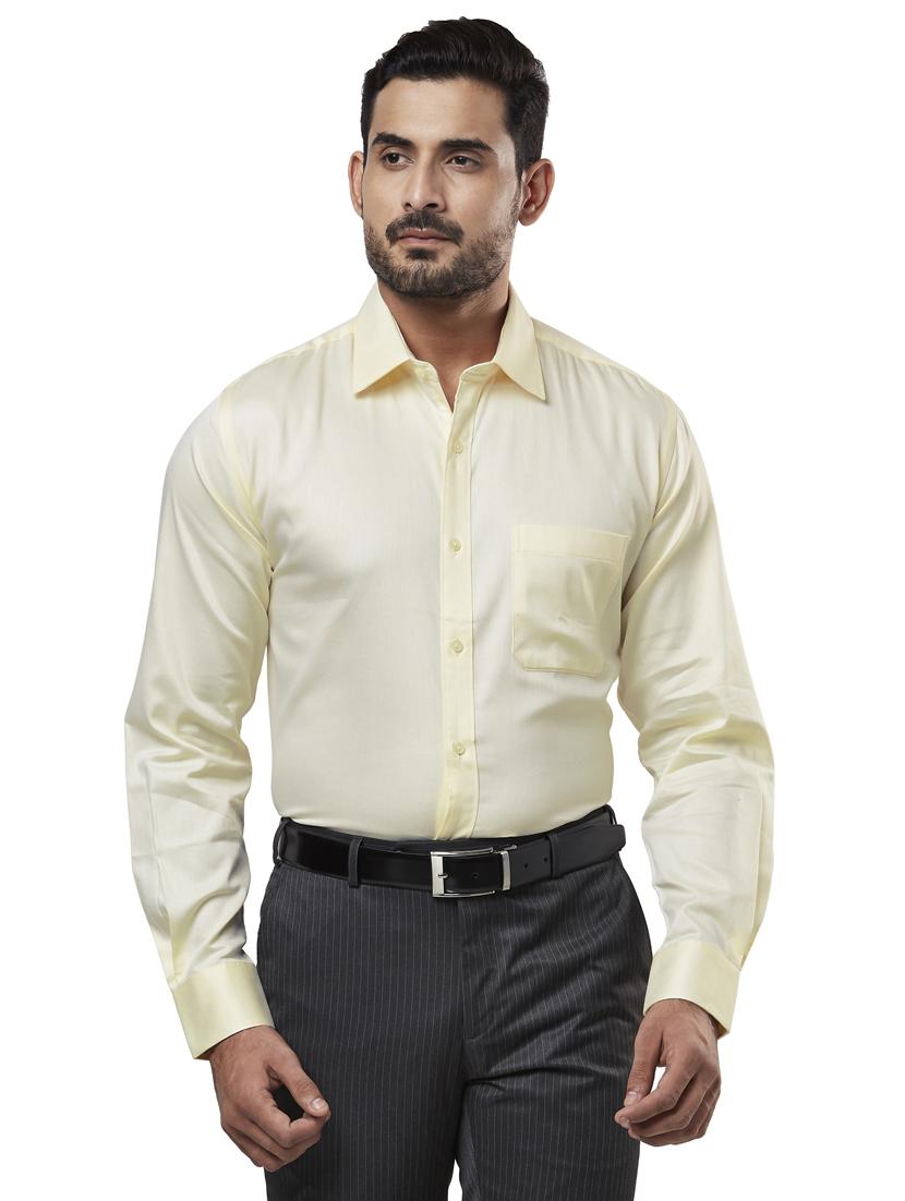 yellow solid formal shirt - 17738035 - Zoom Image - 0