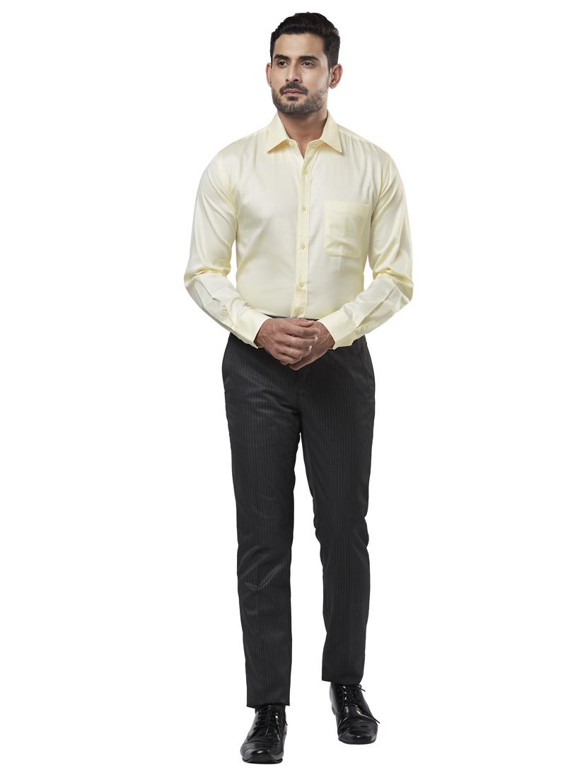 yellow solid formal shirt - 17738035 - Standard Image - 3