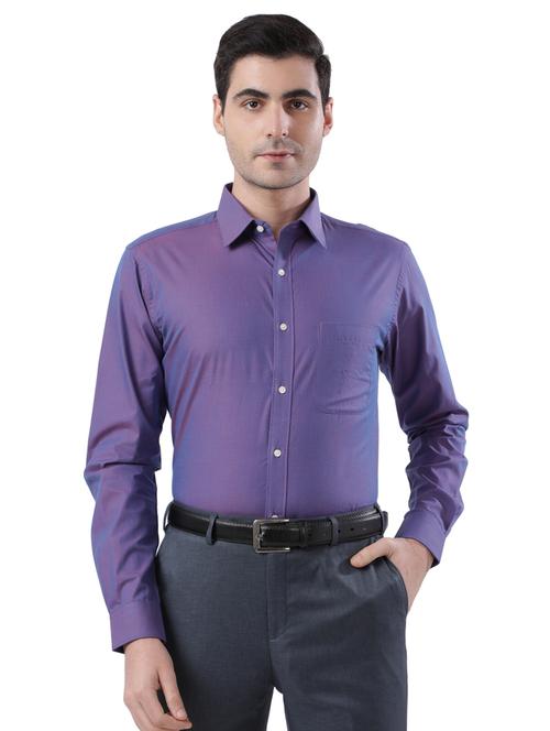 purple solid formal shirt - 17738041 -  Standard Image - 0