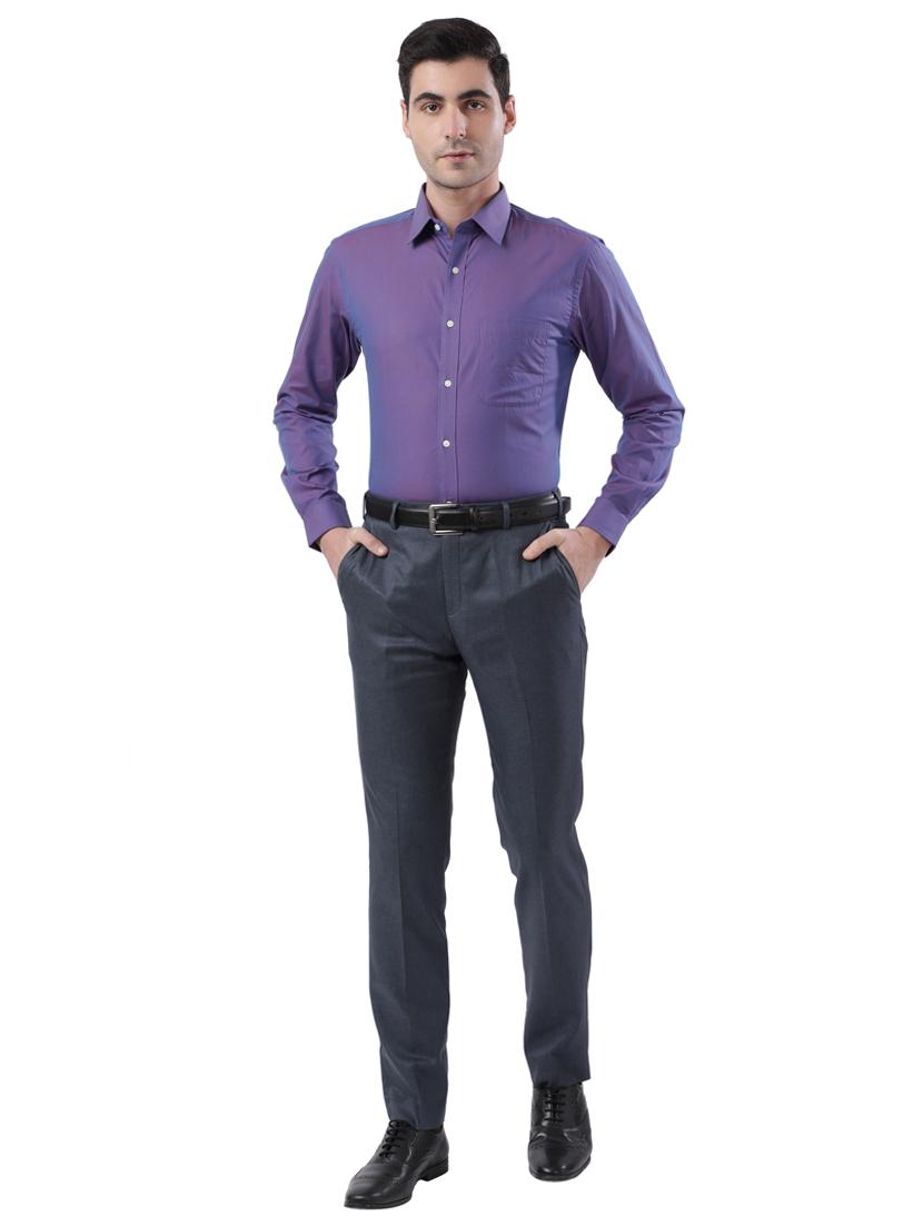 purple solid formal shirt - 17738041 - Standard Image - 3