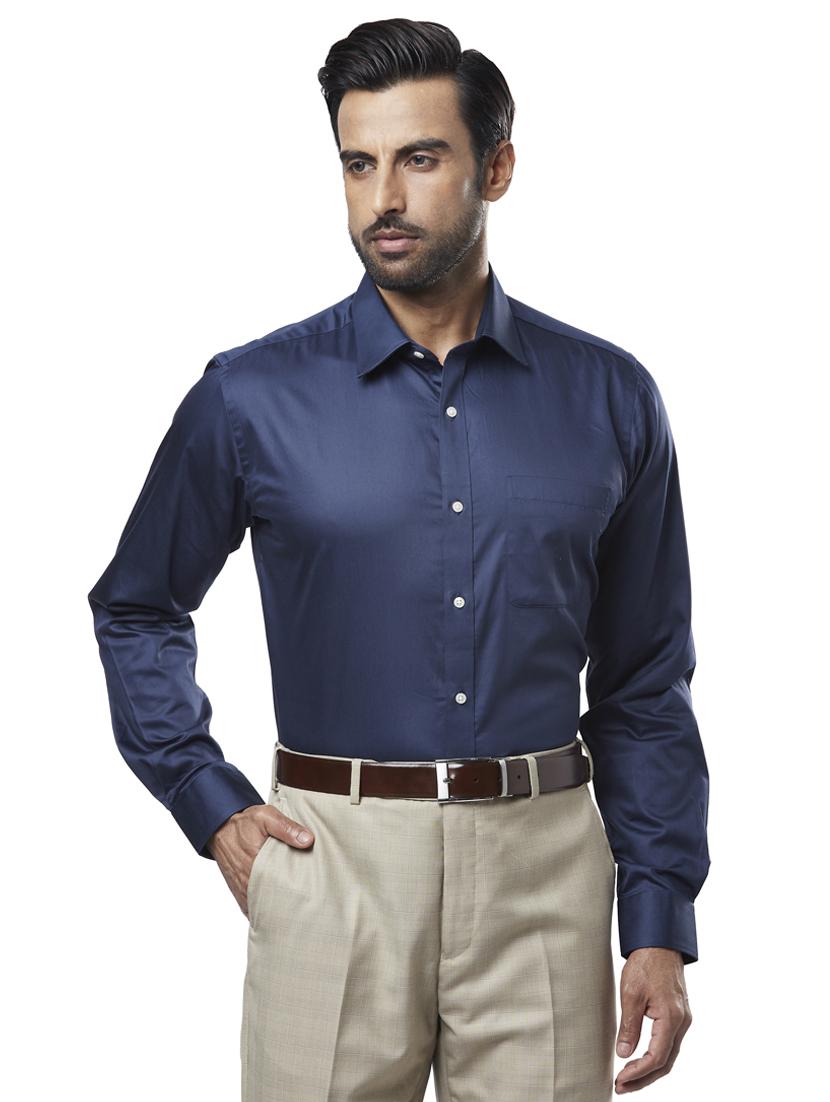 navy blue solid formal shirt - 17738042 - Zoom Image - 0