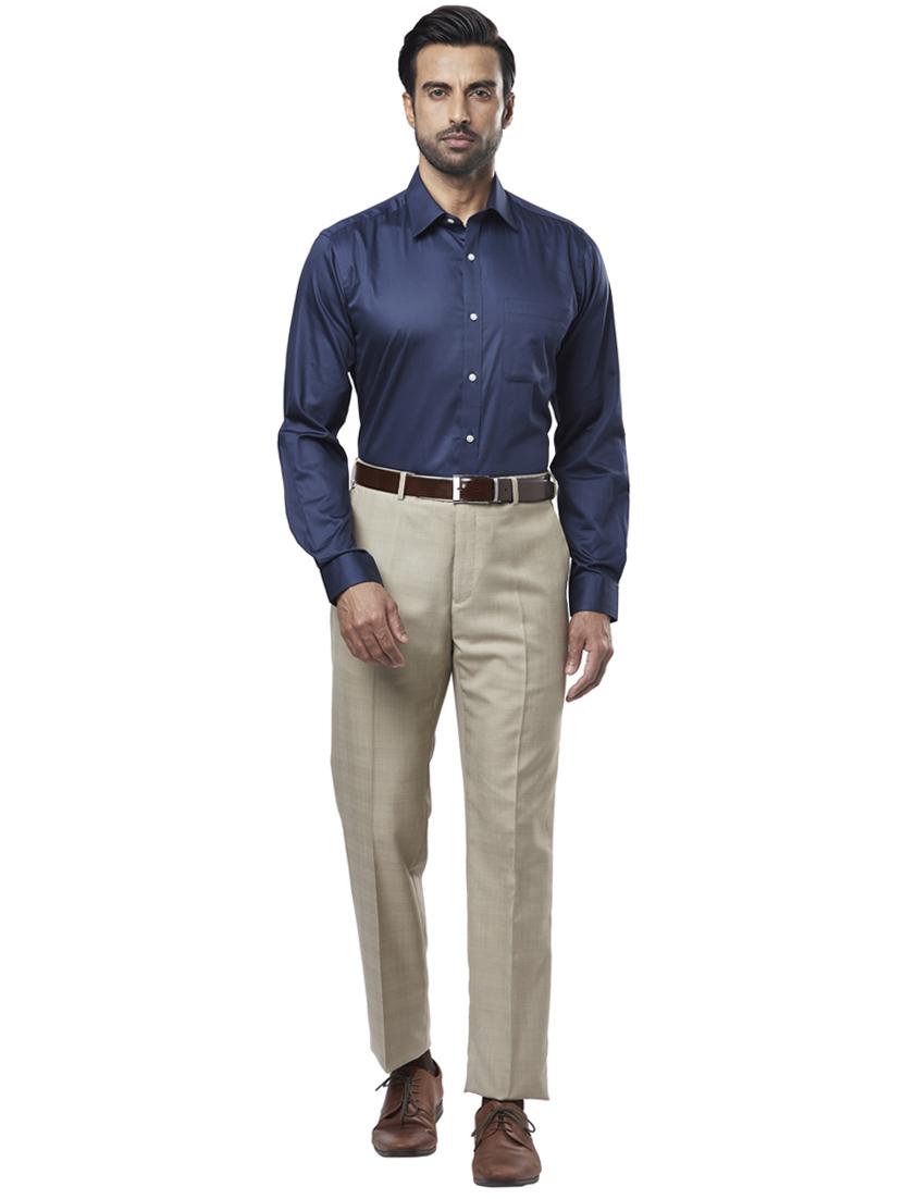 navy blue solid formal shirt - 17738042 - Standard Image - 3