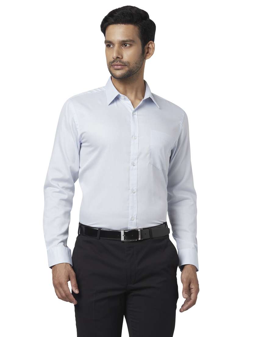 light blue solid formal shirt - 17738077 - Zoom Image - 0