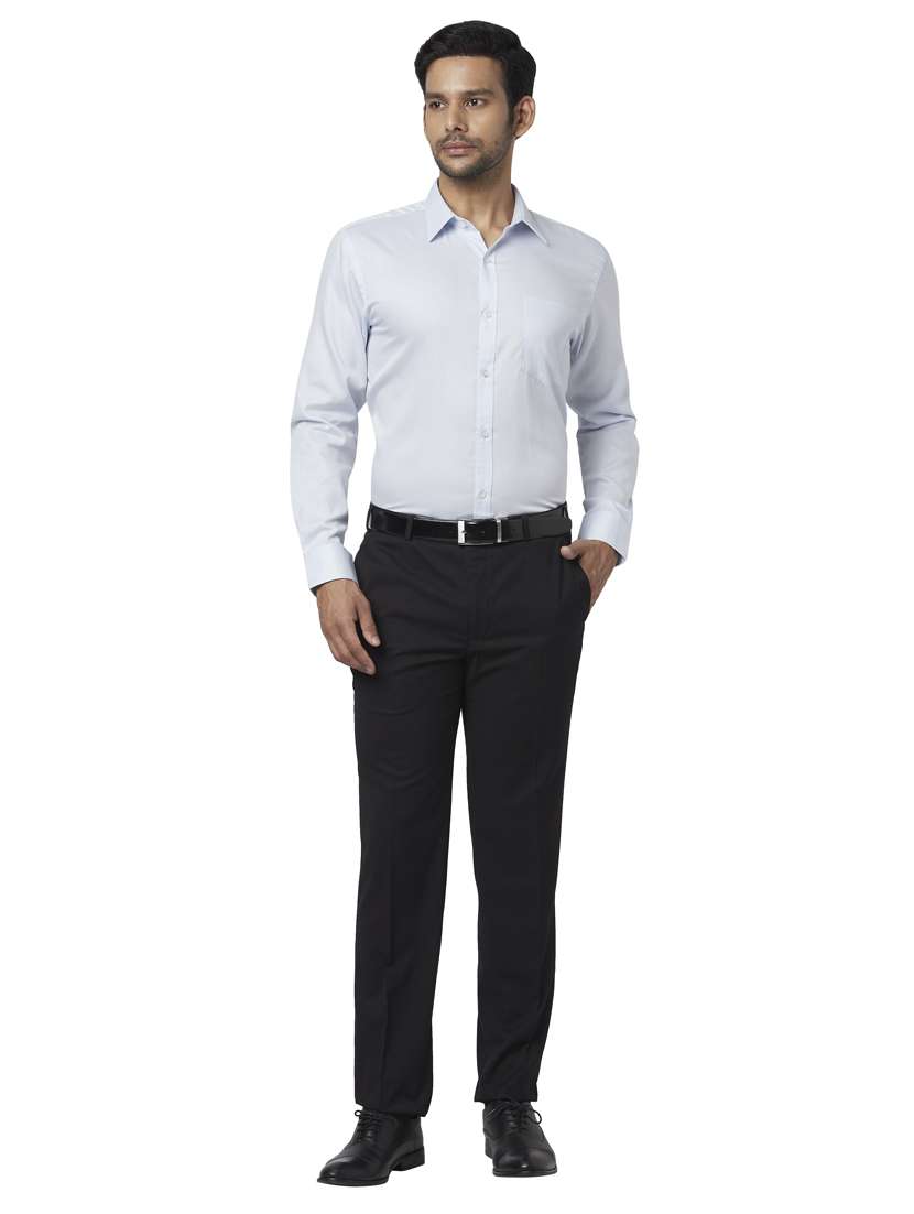 light blue solid formal shirt - 17738077 - Standard Image - 3