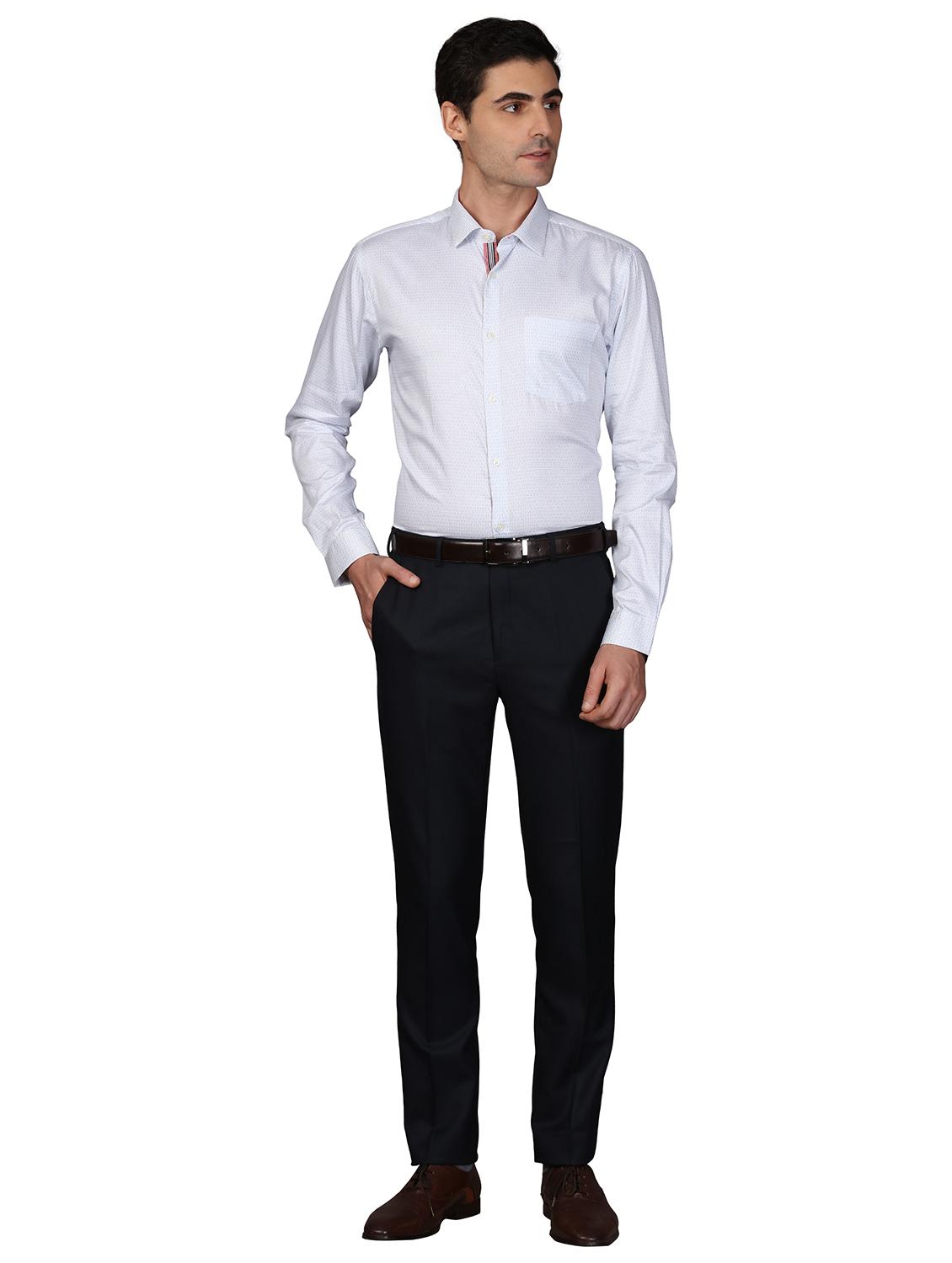 blue printed formal shirt - 17738136 - Standard Image - 3