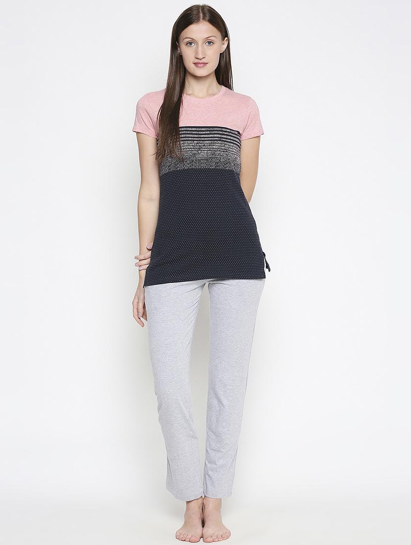 round neck color block tee - 17738275 - Standard Image - 3