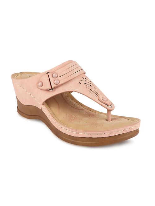 calzado womens's casualwear slip-on apricot color platform heels slippers - 17739151 -  Standard Image - 0