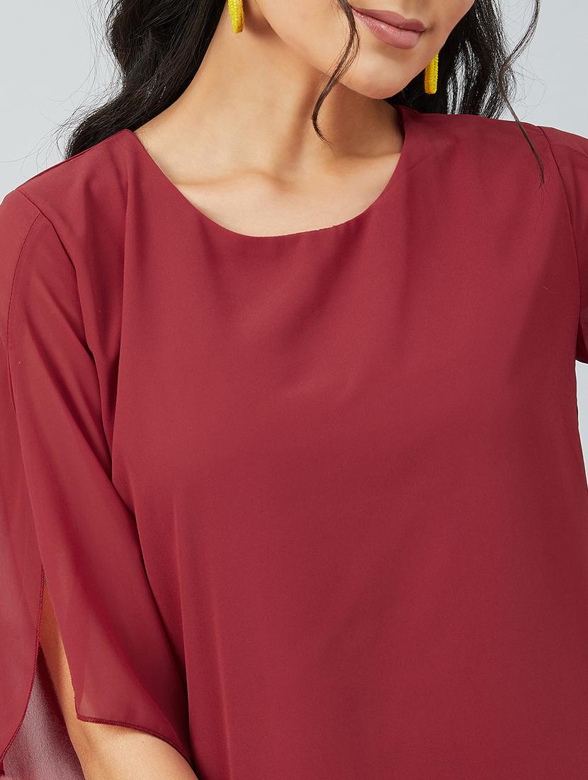 women's straight round neck top - 17739282 - Standard Image - 5