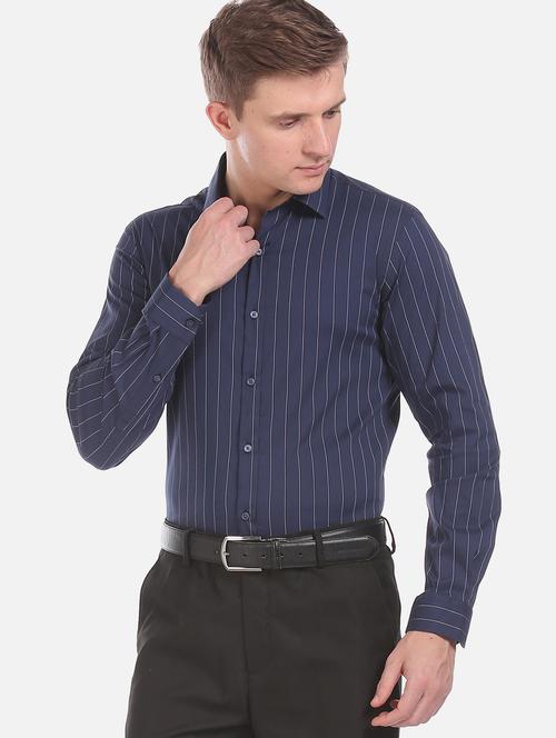 navy blue striped formal shirt - 17739315 -  Standard Image - 0