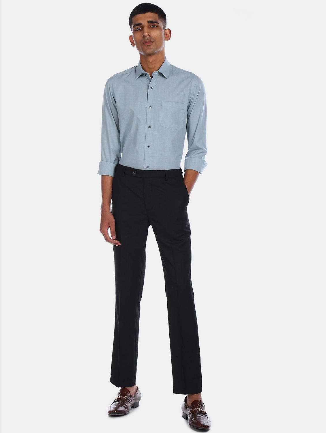 grey solid formal shirt - 17739316 - Standard Image - 3