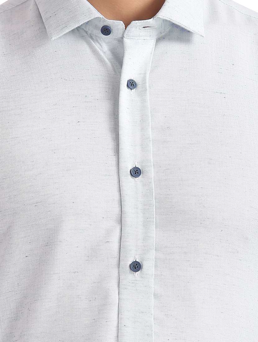 light blue solid formal shirt - 17739321 - Standard Image - 5