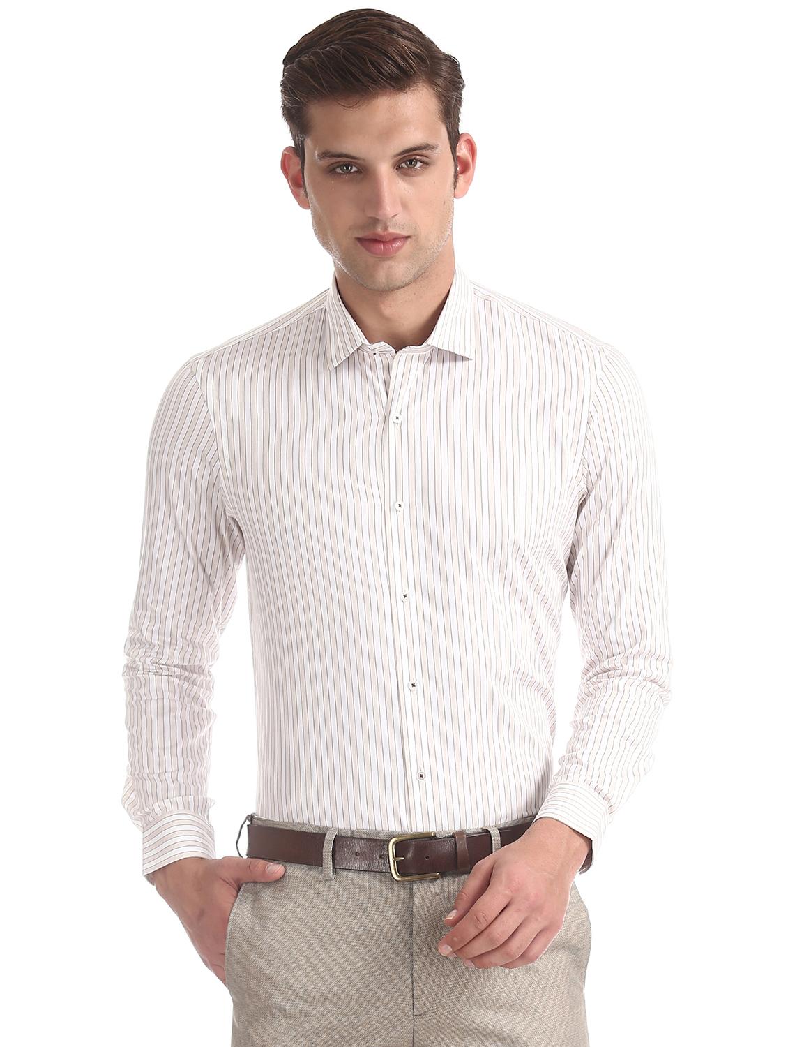 white striped formal shirt - 17739411 -  Zoom Image - 0