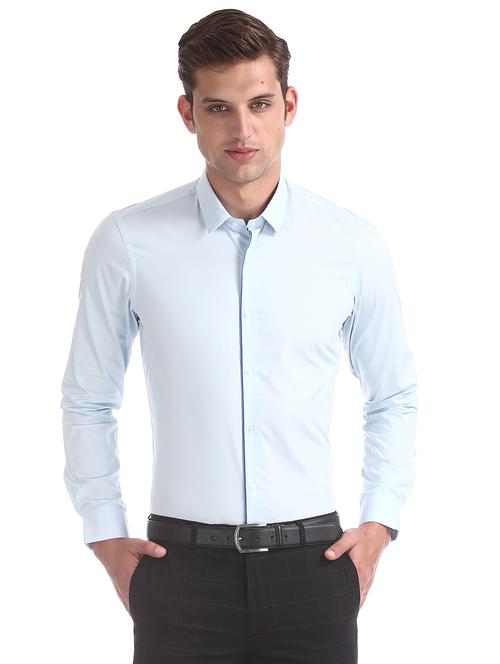 light blue solid formal shirt - 17739419 -  Standard Image - 0