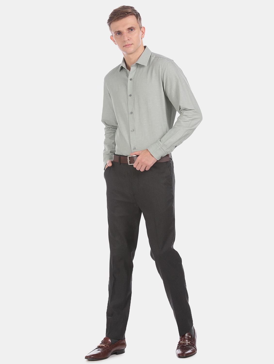 grey self design formal shirt - 17739430 - Standard Image - 3